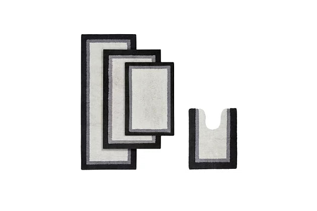 Madison Park Black 20x30" Cotton Tufted Bath Rug