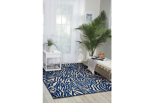 Nourison Aloha Navy 8'x11' Oversized Indoor-outdoor Rug